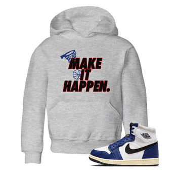 1s Rare Air shirts to match jordans Make It Happen sneaker match tees Air Jordan 1 High OG Rare Air Deep Royal Blue match shoes to clothes SNRT Sneaker Tees Youth Baby Heather Grey 1 tee
