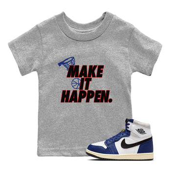 1s Rare Air shirts to match jordans Make It Happen sneaker match tees Air Jordan 1 High OG Rare Air Deep Royal Blue match shoes to clothes SNRT Sneaker Tees Youth Baby Heather Grey 1 tee