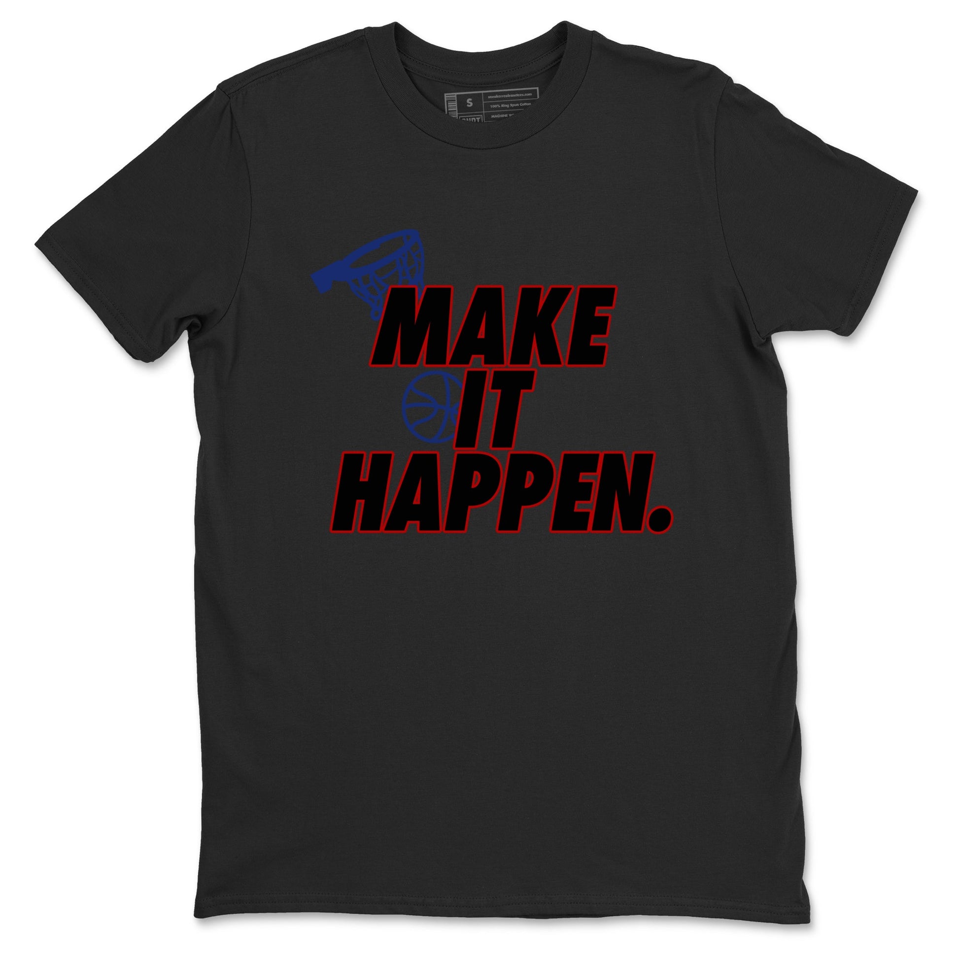 1s Rare Air shirts to match jordans Make It Happen sneaker match tees Air Jordan 1 High OG Rare Air Deep Royal Blue match shoes to clothes SNRT Sneaker Tees unisex cotton Black 2 shirts