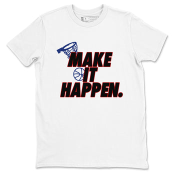1s Rare Air shirts to match jordans Make It Happen sneaker match tees Air Jordan 1 High OG Rare Air Deep Royal Blue match shoes to clothes SNRT Sneaker Tees unisex cotton White 2 shirts