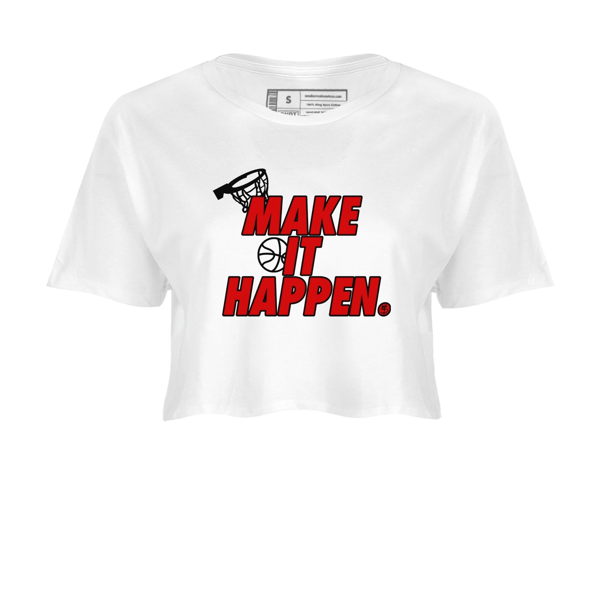 11s Bred Velvet shirts to match jordans Make It Happen sneaker match tees Air Jordan 11 Retro Bred Velvet match shoes to clothes SNRT Sneaker Tees unisex cotton White 2 crop tee