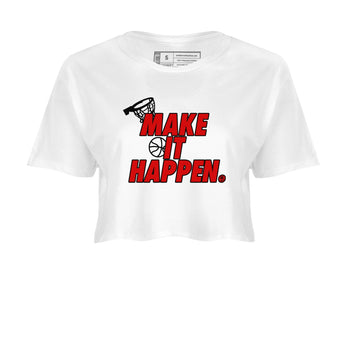 11s Bred Velvet shirts to match jordans Make It Happen sneaker match tees Air Jordan 11 Retro Bred Velvet match shoes to clothes SNRT Sneaker Tees unisex cotton White 2 crop tee