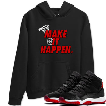 11s Bred Velvet shirts to match jordans Make It Happen sneaker match tees Air Jordan 11 Retro Bred Velvet match shoes to clothes SNRT Sneaker Tees unisex cotton Black 1 shirts