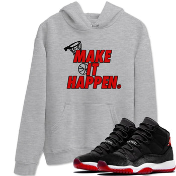 11s Bred Velvet shirts to match jordans Make It Happen sneaker match tees Air Jordan 11 Retro Bred Velvet match shoes to clothes SNRT Sneaker Tees unisex cotton Heather Grey 1 shirts