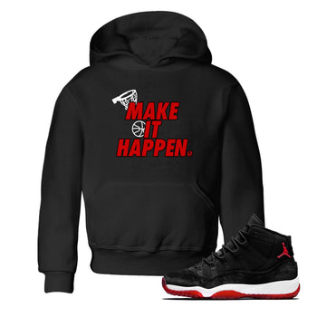 11s Bred Velvet shirts to match jordans Make It Happen sneaker match tees Air Jordan 11 Retro Bred Velvet match shoes to clothes SNRT Sneaker Tees Youth Baby Black 1 tee