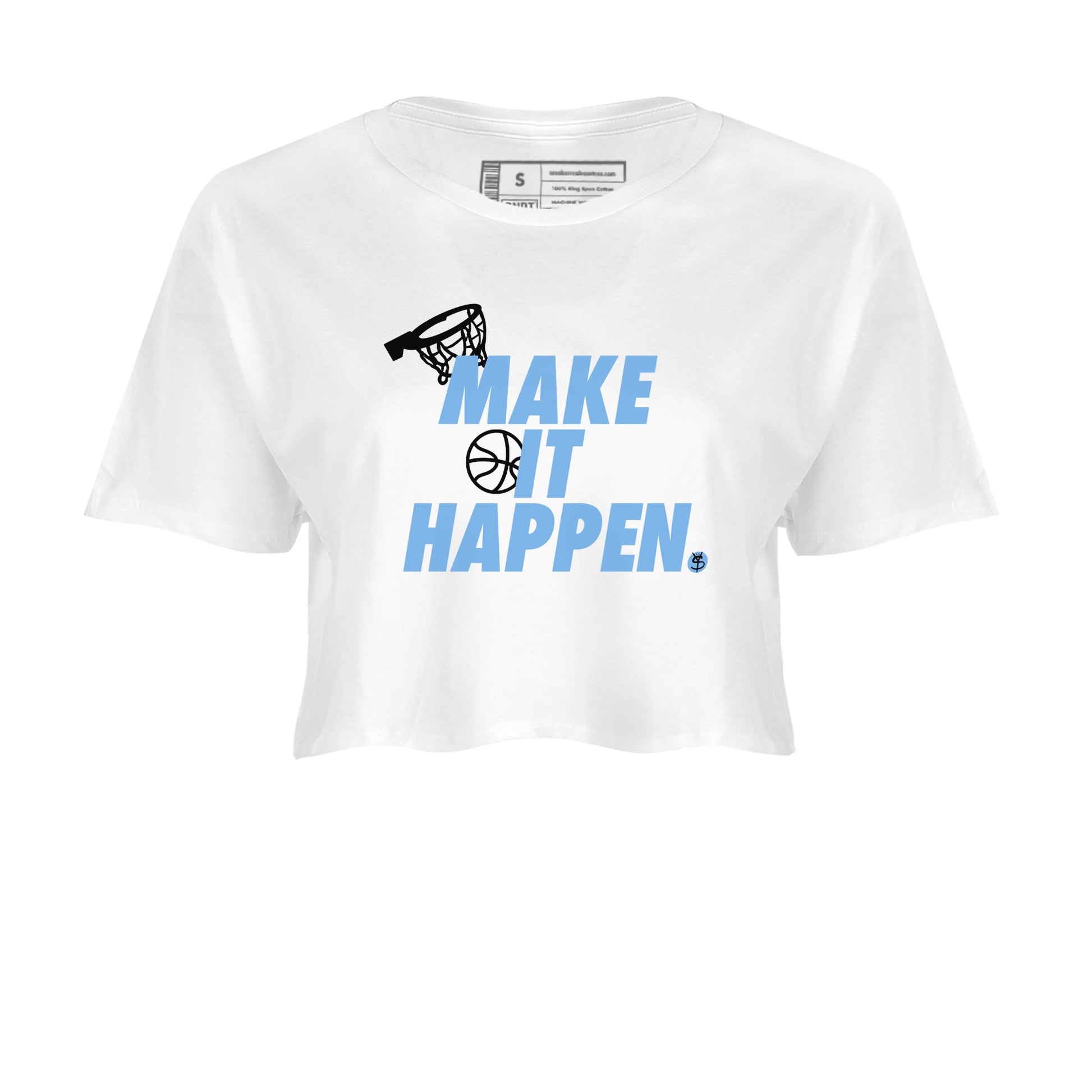 11s Legend Blue shirts to match jordans Make It Happen best t shirts to wear with jordans AJ11 Retro Legend Blue match shoes to clothes SNRT Sneaker Tees unisex cotton White 2 crop tee