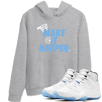 11s Legend Blue shirts to match jordans Make It Happen best t shirts to wear with jordans AJ11 Retro Legend Blue match shoes to clothes SNRT Sneaker Tees unisex cotton Heather Grey 1 shirts