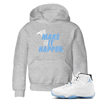 11s Legend Blue shirts to match jordans Make It Happen best t shirts to wear with jordans AJ11 Retro Legend Blue match shoes to clothes SNRT Sneaker Tees Youth Baby Heather Grey 1 tee