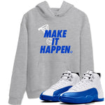 12s Blueberry shirts to match jordans Make It Happen best t shirts to wear with jordans AJ12 White & Game Royal match shoes to clothes SNRT Sneaker Tees unisex cotton Heather Grey 1 shirts