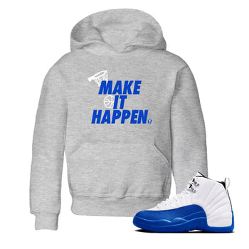12s Blueberry shirts to match jordans Make It Happen best t shirts to wear with jordans AJ12 White & Game Royal match shoes to clothes SNRT Sneaker Tees Youth Baby Heather Grey 1 tee