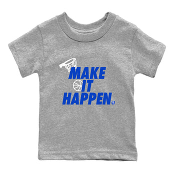 12s Blueberry shirts to match jordans Make It Happen best t shirts to wear with jordans AJ12 White & Game Royal match shoes to clothes SNRT Sneaker Tees Youth Baby Heather Grey 2 tee