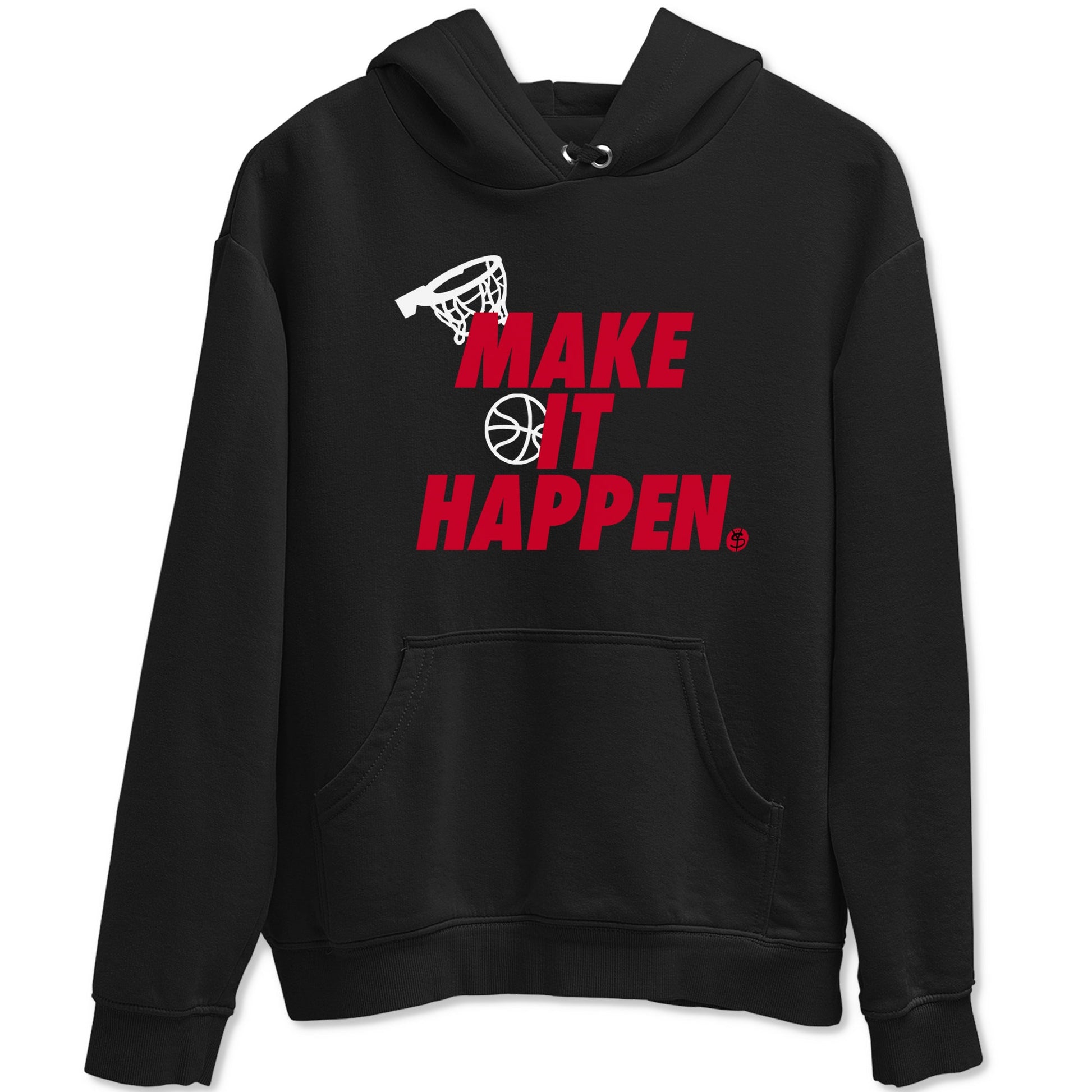 12s Flu Game shirts to match jordans Make It Happen best t shirts to wear with jordans Air Jordan 12 Retro Flu Black and Varsity Red match shoes to clothes SNRT Sneaker Tees unisex cotton Black 2 shirts