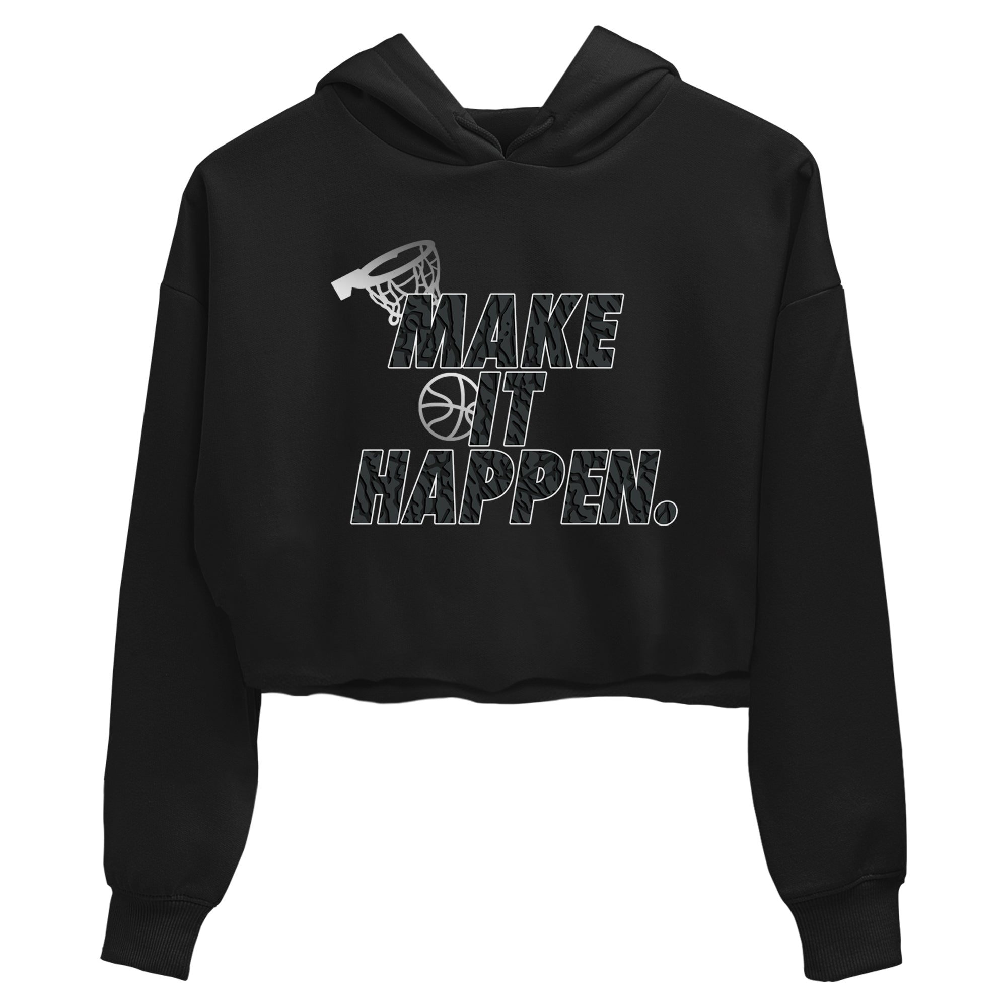 3s Black Cat shirts to match jordans Make It Happen sneaker match tees Air Jordan 3 Retro Black Cat match shoes to clothes SNRT Sneaker Tees unisex cotton Black 2 crop tee