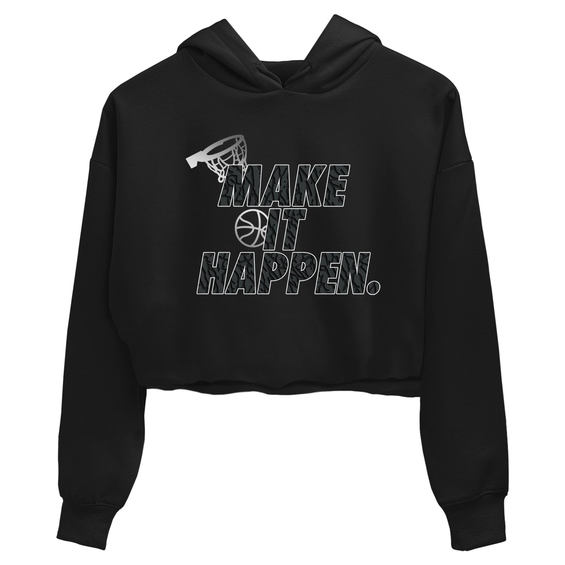 3s Black Cat shirts to match jordans Make It Happen sneaker match tees Air Jordan 3 Retro Black Cat match shoes to clothes SNRT Sneaker Tees unisex cotton Black 2 crop tee