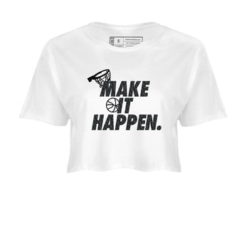 3s Black Cat shirts to match jordans Make It Happen sneaker match tees Air Jordan 3 Retro Black Cat match shoes to clothes SNRT Sneaker Tees unisex cotton White 2 crop tee