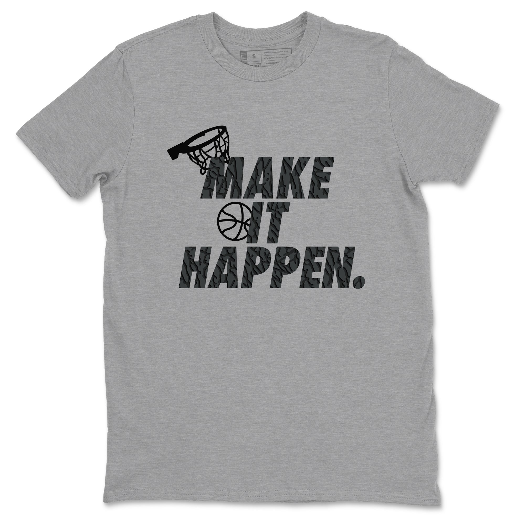 3s Black Cat shirts to match jordans Make It Happen sneaker match tees Air Jordan 3 Retro Black Cat match shoes to clothes SNRT Sneaker Tees unisex cotton Heather Grey 2 shirts