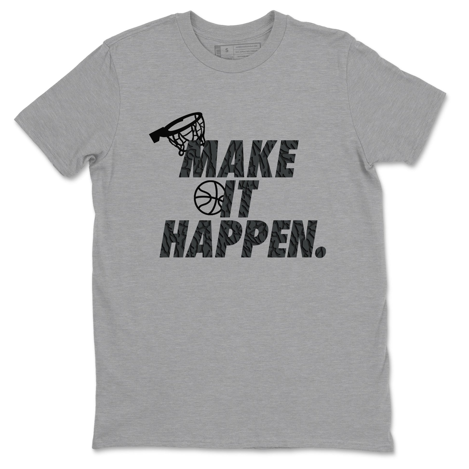 3s Black Cat shirts to match jordans Make It Happen sneaker match tees Air Jordan 3 Retro Black Cat match shoes to clothes SNRT Sneaker Tees unisex cotton Heather Grey 2 shirts