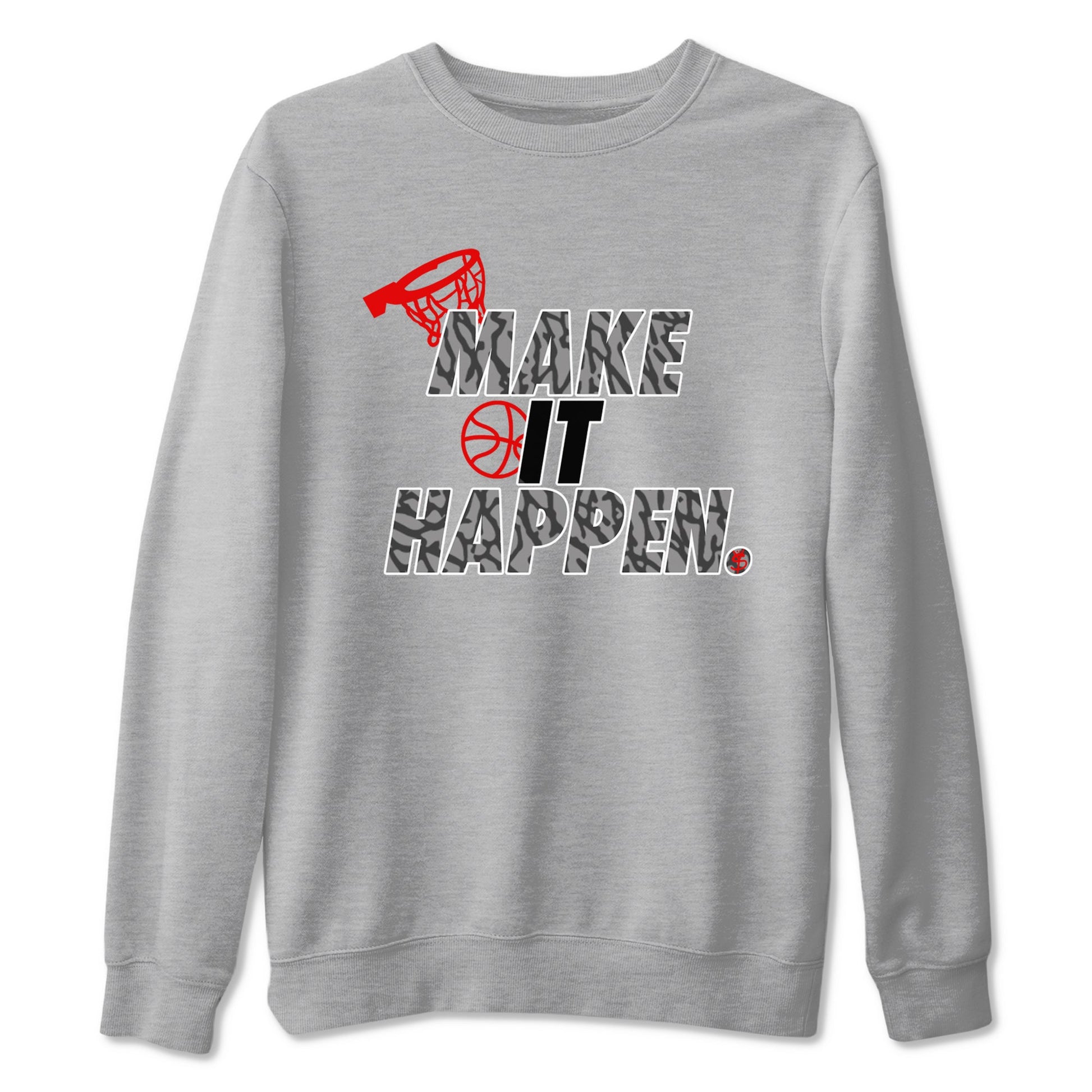 3s Black Cement shirts to match jordans Make It Happen sneaker match tees Air Jordan 3 Black Cement match shoes to clothes SNRT Sneaker Tees unisex cotton Heather Grey 2 shirts