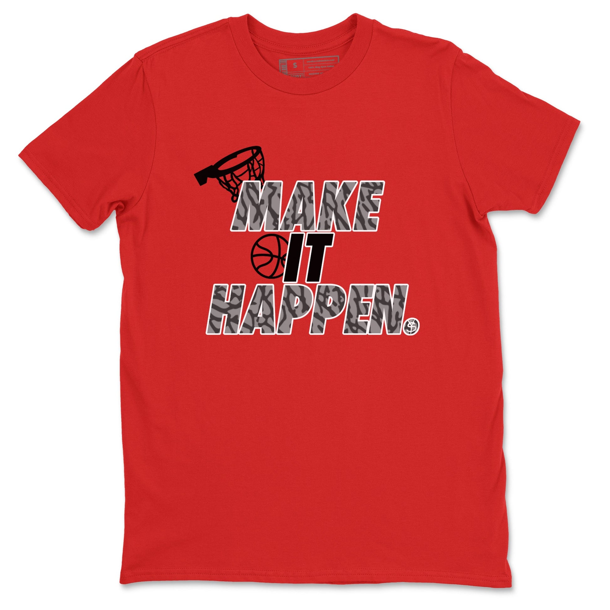 3s Black Cement shirts to match jordans Make It Happen sneaker match tees Air Jordan 3 Black Cement match shoes to clothes SNRT Sneaker Tees unisex cotton Red 2 shirts