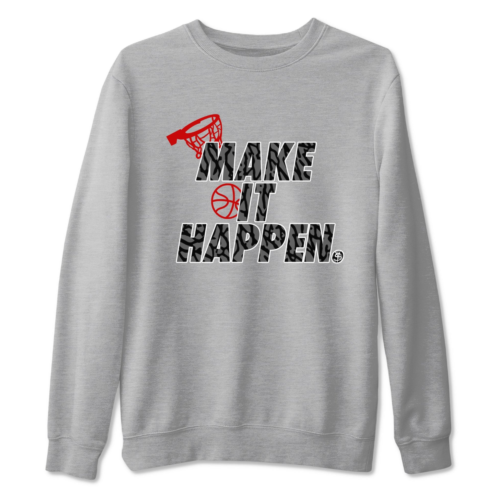 3s Cement Grey shirts to match jordans Make It Happen sneaker match tees Air Jordan 3 Cement Grey SNRT Sneaker Release Tees unisex cotton Heather Grey 2 crew neck shirts