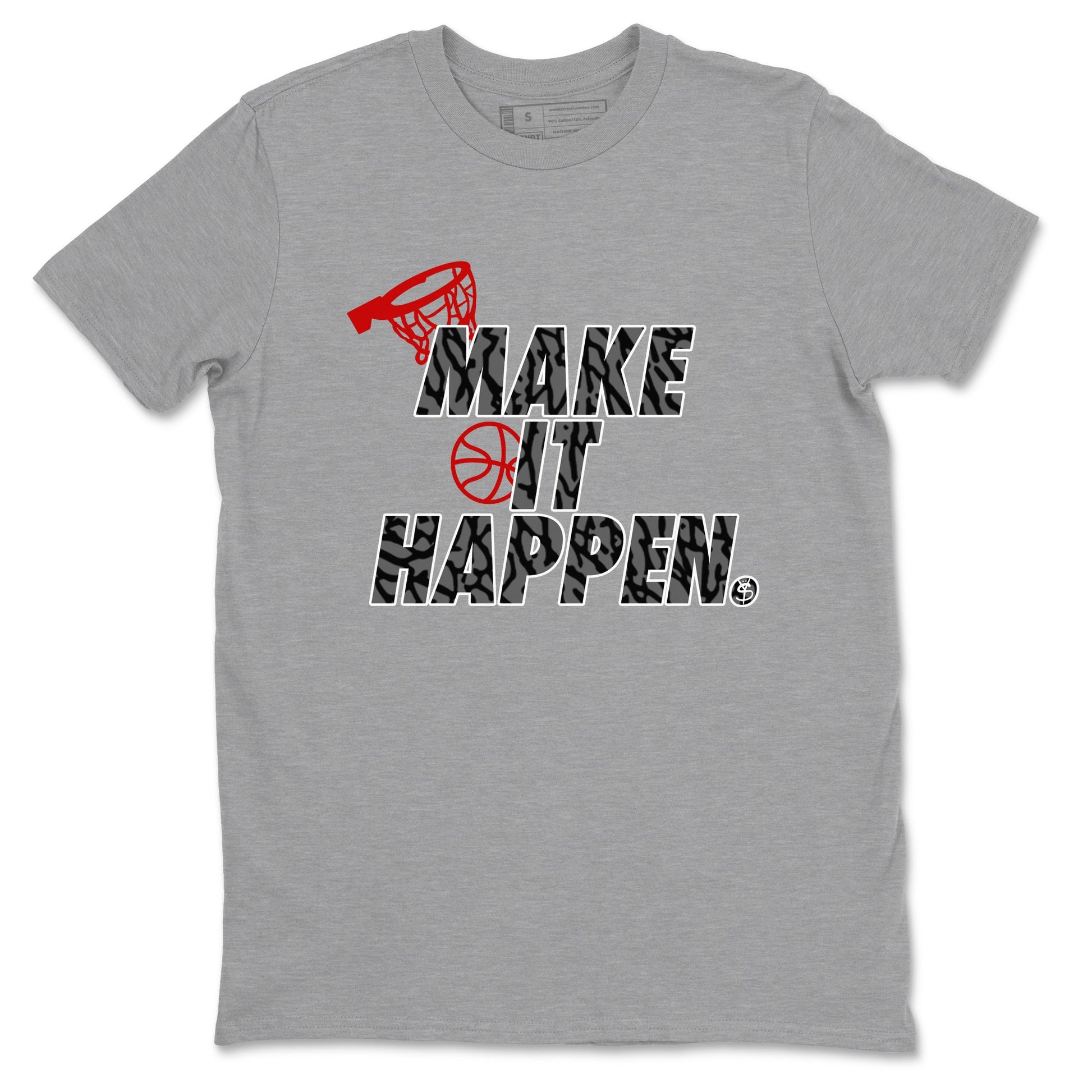 3s Cement Grey shirts to match jordans Make It Happen sneaker match tees Air Jordan 3 Cement Grey SNRT Sneaker Release Tees unisex cotton Heather Grey 2 crew neck shirts