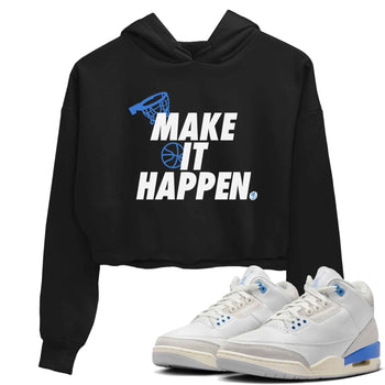 3s Lucky Shorts shirts to match jordans Make It Happen best t shirts to wear with jordans Air Jordan 3 Lucky Shorts match shoes to clothes SNRT Sneaker Tees unisex cotton Black 1 crop tee