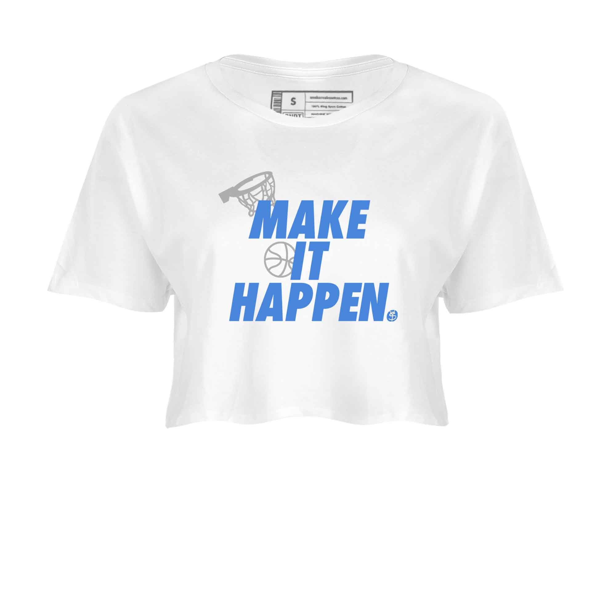 3s Lucky Shorts shirts to match jordans Make It Happen best t shirts to wear with jordans Air Jordan 3 Lucky Shorts match shoes to clothes SNRT Sneaker Tees unisex cotton White 2 crop tee