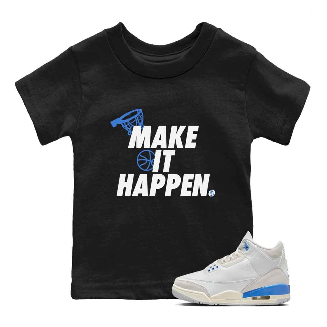 3s Lucky Shorts shirts to match jordans Make It Happen best t shirts to wear with jordans Air Jordan 3 Lucky Shorts match shoes to clothes SNRT Sneaker Tees Youth Baby Black 1 tee
