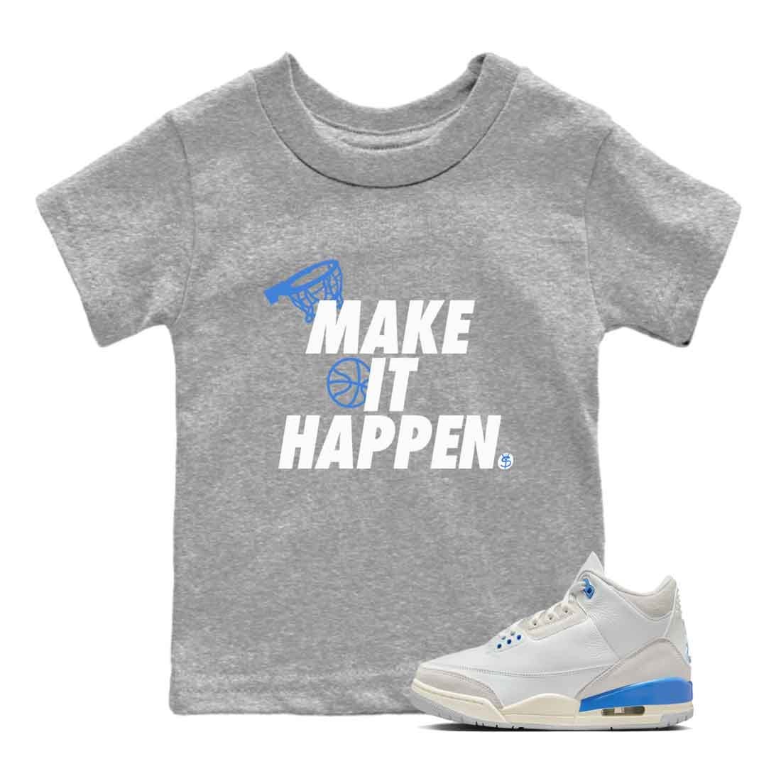 3s Lucky Shorts shirts to match jordans Make It Happen best t shirts to wear with jordans Air Jordan 3 Lucky Shorts match shoes to clothes SNRT Sneaker Tees Youth Baby Heather Grey 1 tee