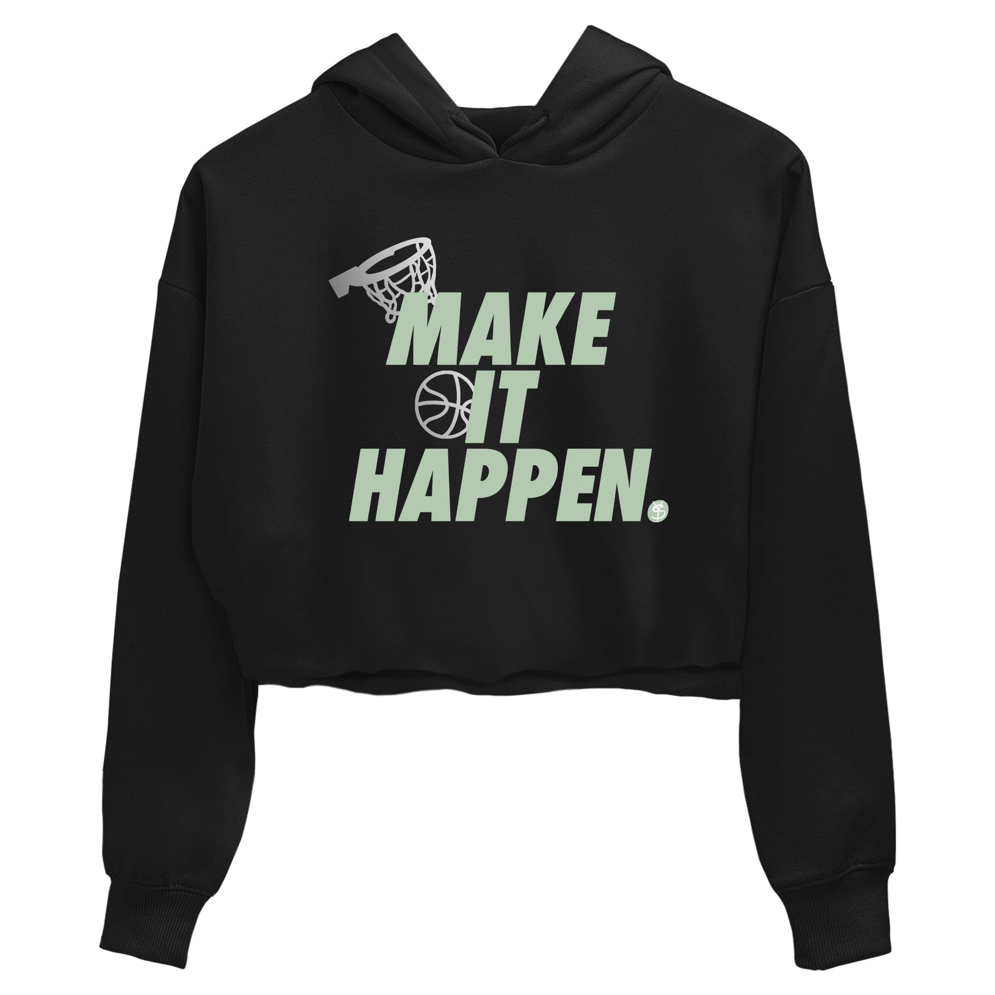 4s Abundance shirts to match jordans Make It Happen sneaker match tees Air Jordan 4 Seafoam match shoes to clothes SNRT Sneaker Tees unisex cotton Black 2 crop tee