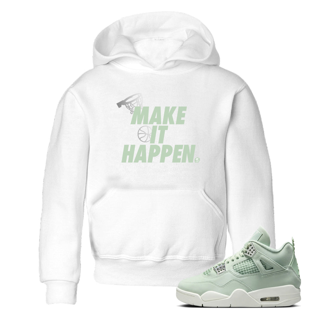 4s Abundance shirts to match jordans Make It Happen sneaker match tees Air Jordan 4 Seafoam match shoes to clothes SNRT Sneaker Tees Youth Baby White 1 tee