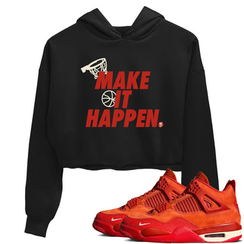 4s Brick By Brick best t shirts to wear with jordans Make It Happen sneaker match tees Nigel Sylvester x Air Jordan 4 Brick by Brick match shoes to clothes SNRT Sneaker Tees unisex cotton Black 1 crop tee
