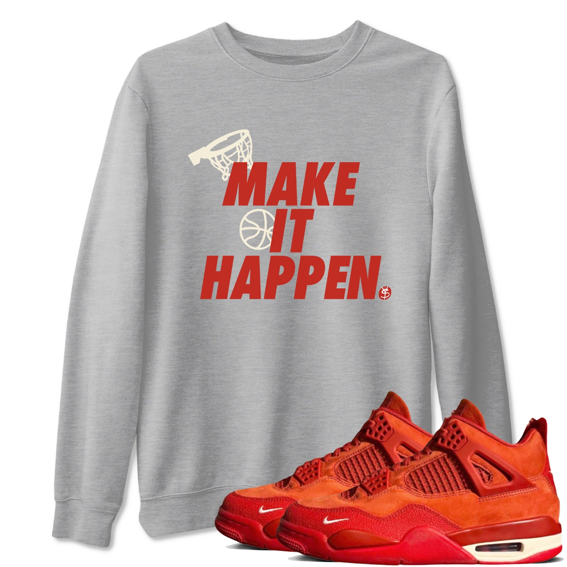 4s Brick By Brick best t shirts to wear with jordans Make It Happen sneaker match tees Nigel Sylvester x Air Jordan 4 Brick by Brick match shoes to clothes SNRT Sneaker Tees unisex cotton Heather Grey 1 shirts
