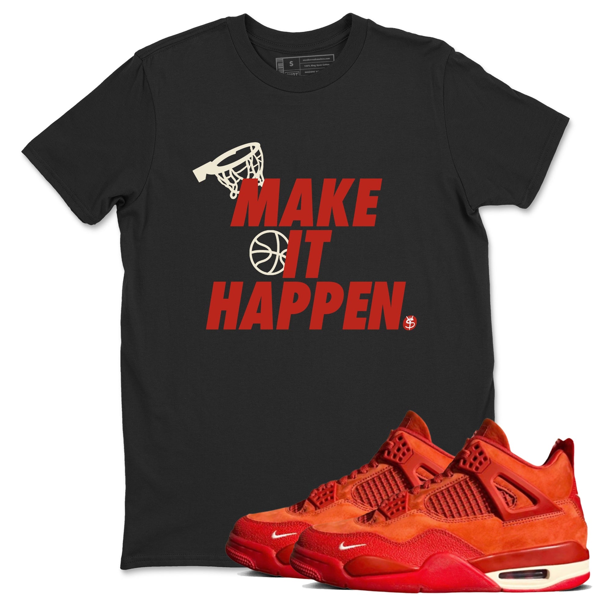 4s Brick By Brick best t shirts to wear with jordans Make It Happen sneaker match tees Nigel Sylvester x Air Jordan 4 Brick by Brick match shoes to clothes SNRT Sneaker Tees unisex cotton Black 1 shirts