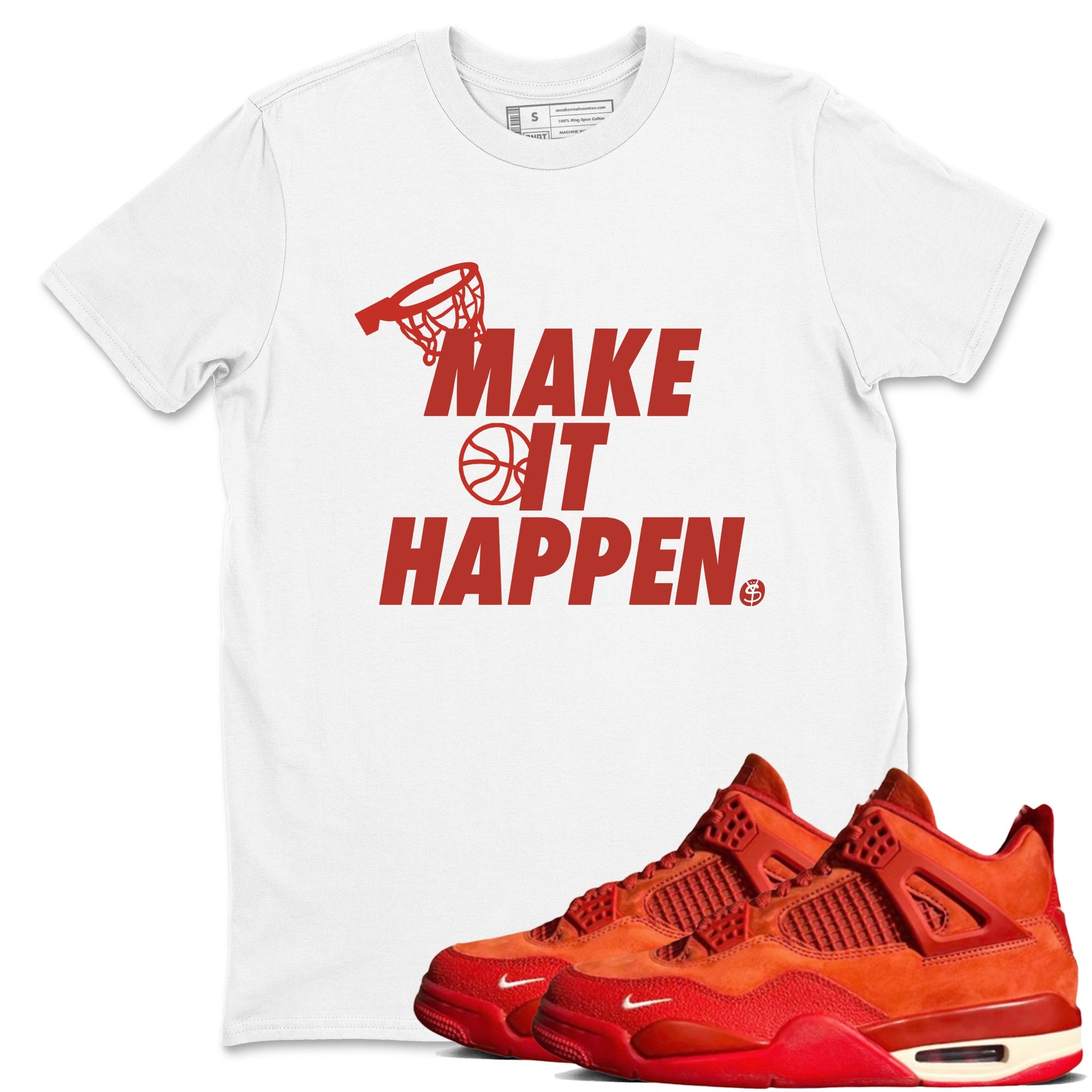 4s Brick By Brick best t shirts to wear with jordans Make It Happen sneaker match tees Nigel Sylvester x Air Jordan 4 Brick by Brick match shoes to clothes SNRT Sneaker Tees unisex cotton White 1 shirts