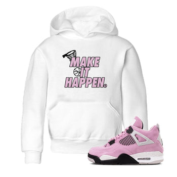 4s Retro Orchid shirts to match jordans Make It Happen sneaker match tees Air Jordan 4 WMNS Orchid match shoes to clothes SNRT Sneaker Tees Youth Baby White 1 tee