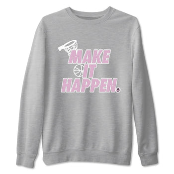 4s Retro Orchid shirts to match jordans Make It Happen sneaker match tees Air Jordan 4 WMNS Orchid match shoes to clothes SNRT Sneaker Tees unisex cotton Heather Grey 2 shirts