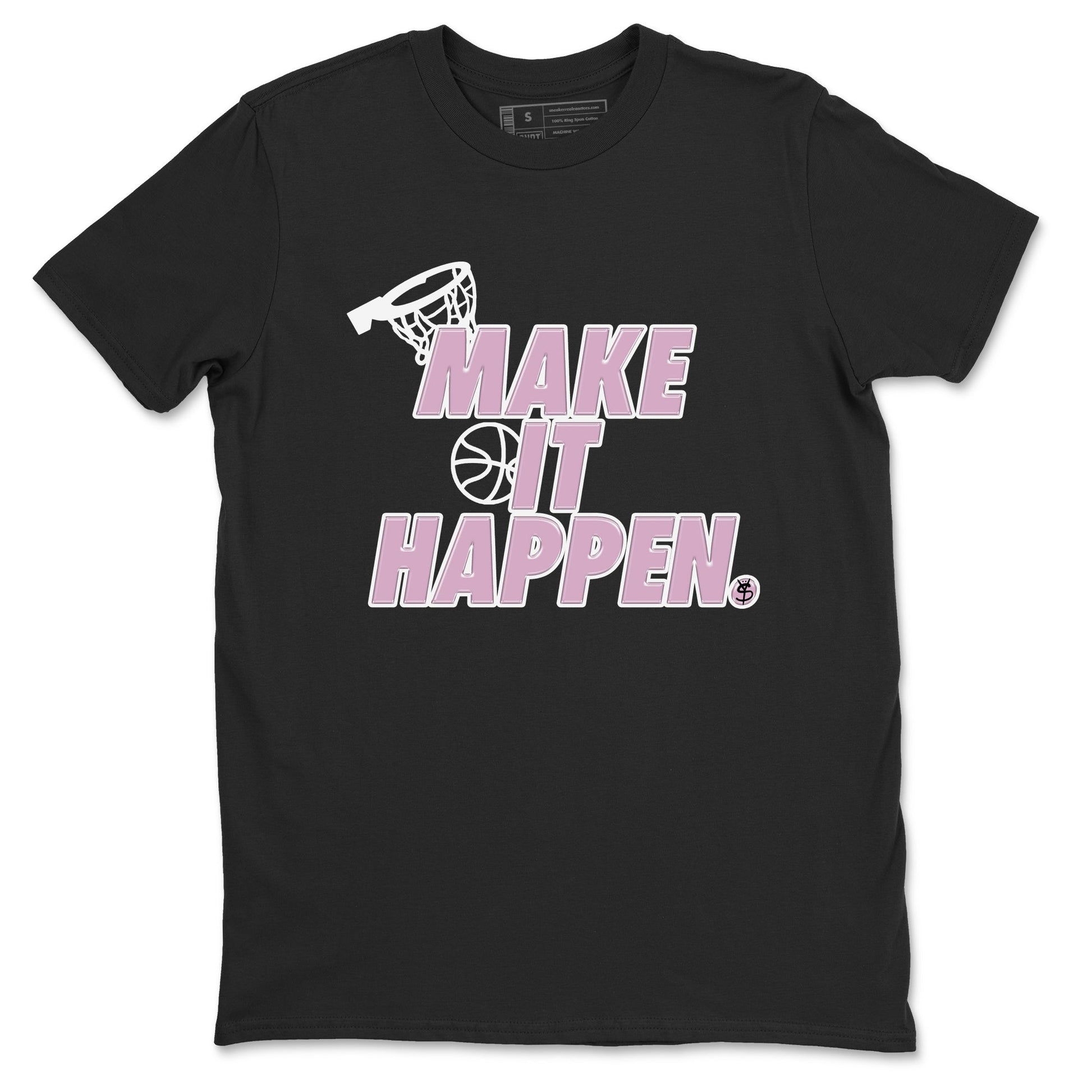 4s Retro Orchid shirts to match jordans Make It Happen sneaker match tees Air Jordan 4 WMNS Orchid match shoes to clothes SNRT Sneaker Tees unisex cotton Black 2 shirts