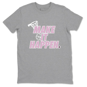 4s Retro Orchid shirts to match jordans Make It Happen sneaker match tees Air Jordan 4 WMNS Orchid match shoes to clothes SNRT Sneaker Tees unisex cotton Heather Grey 2 shirts