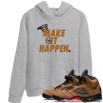5s Archaeo Brown shirts to match jordans Make It Happen sneaker match tees Air Jordan 5 Archaeo Brown match shoes to clothes SNRT Sneaker Tees unisex cotton Heather Grey 1 shirts