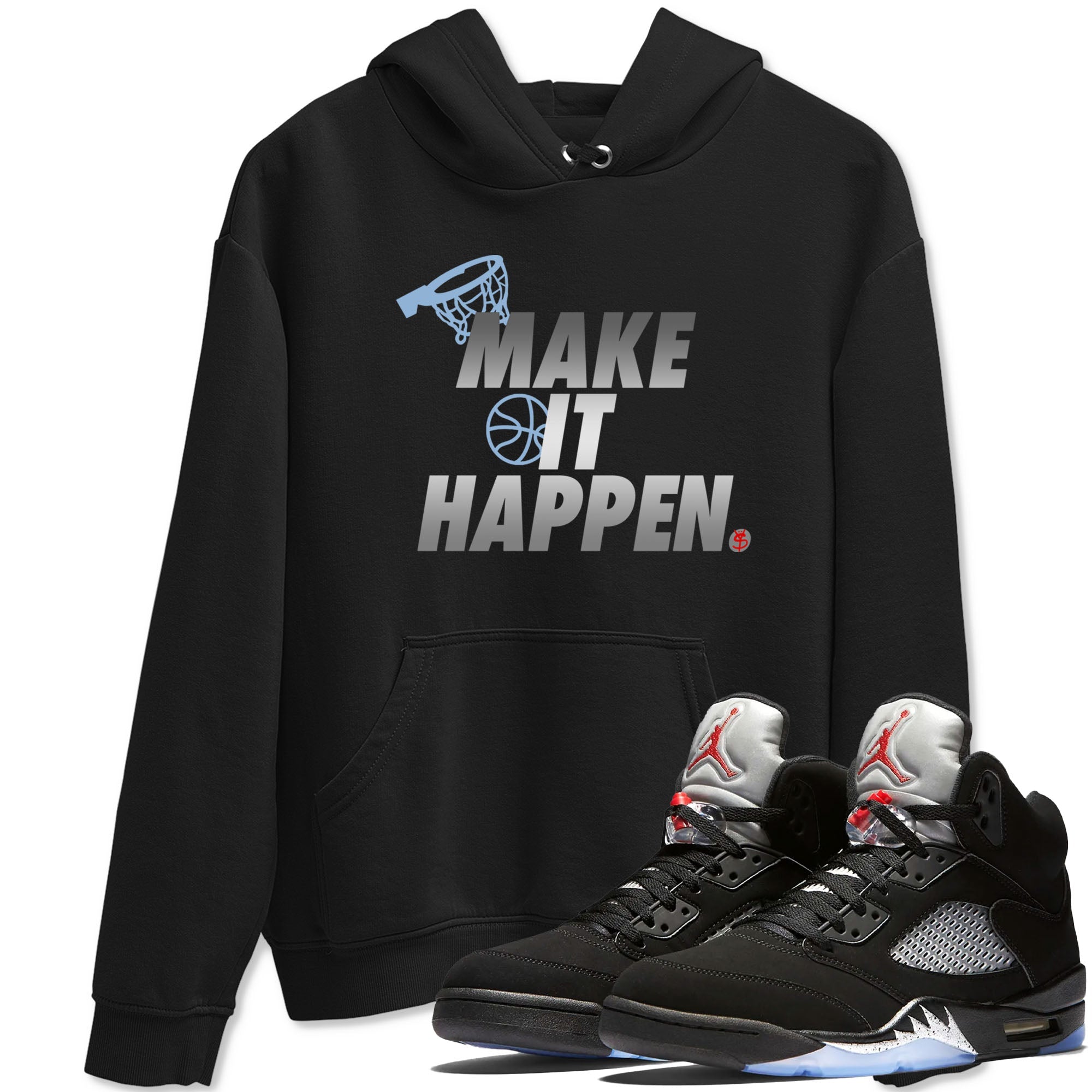 5s Black Metallic Reimagined shirts to match jordans Make It Happen best t shirts to wear with jordans Air Jordan 5 Reimagined match shoes to clothes SNRT Sneaker Tees unisex cotton Black 1 shirts