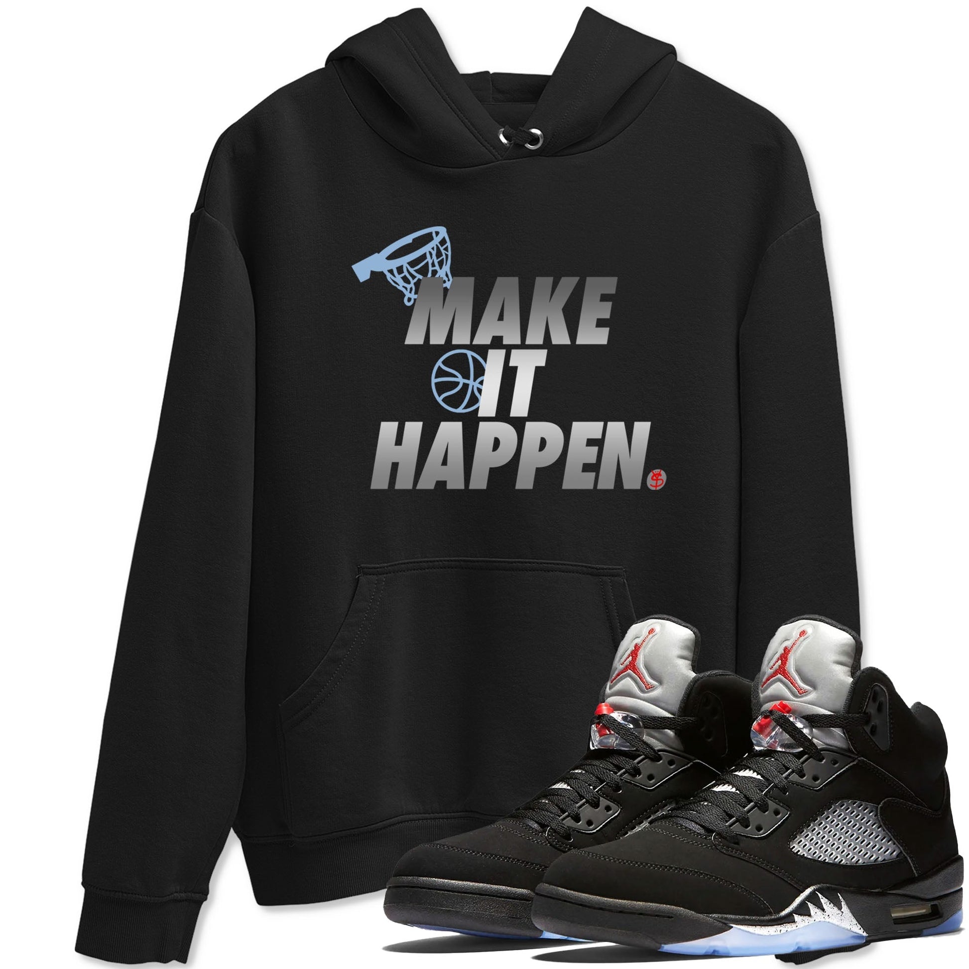 5s Black Metallic Reimagined shirts to match jordans Make It Happen best t shirts to wear with jordans Air Jordan 5 Reimagined match shoes to clothes SNRT Sneaker Tees unisex cotton Black 1 shirts