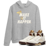 5s Golden Ticket shirts to match jordans  Make It Happen shirts to match jordans Air Jordan 5 Golden Ticket match shoes to clothes SNRT Sneaker Tees unisex cotton Heather Grey 1 shirts