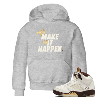 5s Golden Ticket shirts to match jordans  Make It Happen shirts to match jordans Air Jordan 5 Golden Ticket match shoes to clothes SNRT Sneaker Tees Youth Baby Heather Grey 1 tee