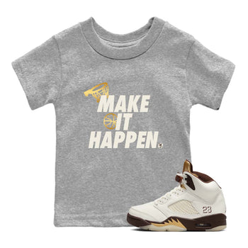 5s Golden Ticket shirts to match jordans  Make It Happen shirts to match jordans Air Jordan 5 Golden Ticket match shoes to clothes SNRT Sneaker Tees Youth Baby Heather Grey 1 tee