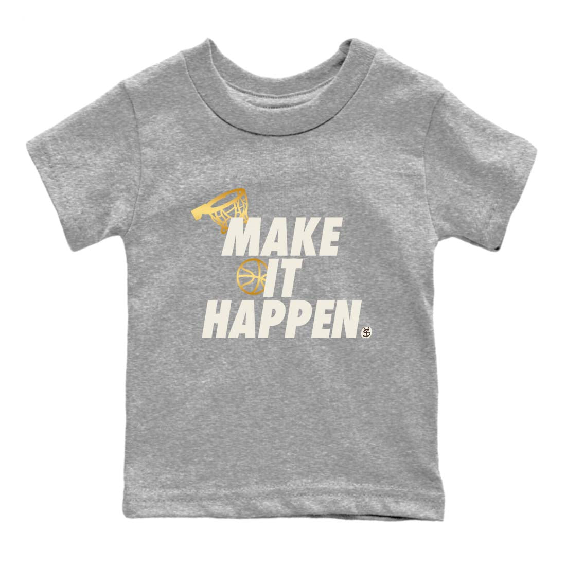 5s Golden Ticket shirts to match jordans  Make It Happen shirts to match jordans Air Jordan 5 Golden Ticket match shoes to clothes SNRT Sneaker Tees Youth Baby Heather Grey 2 tee