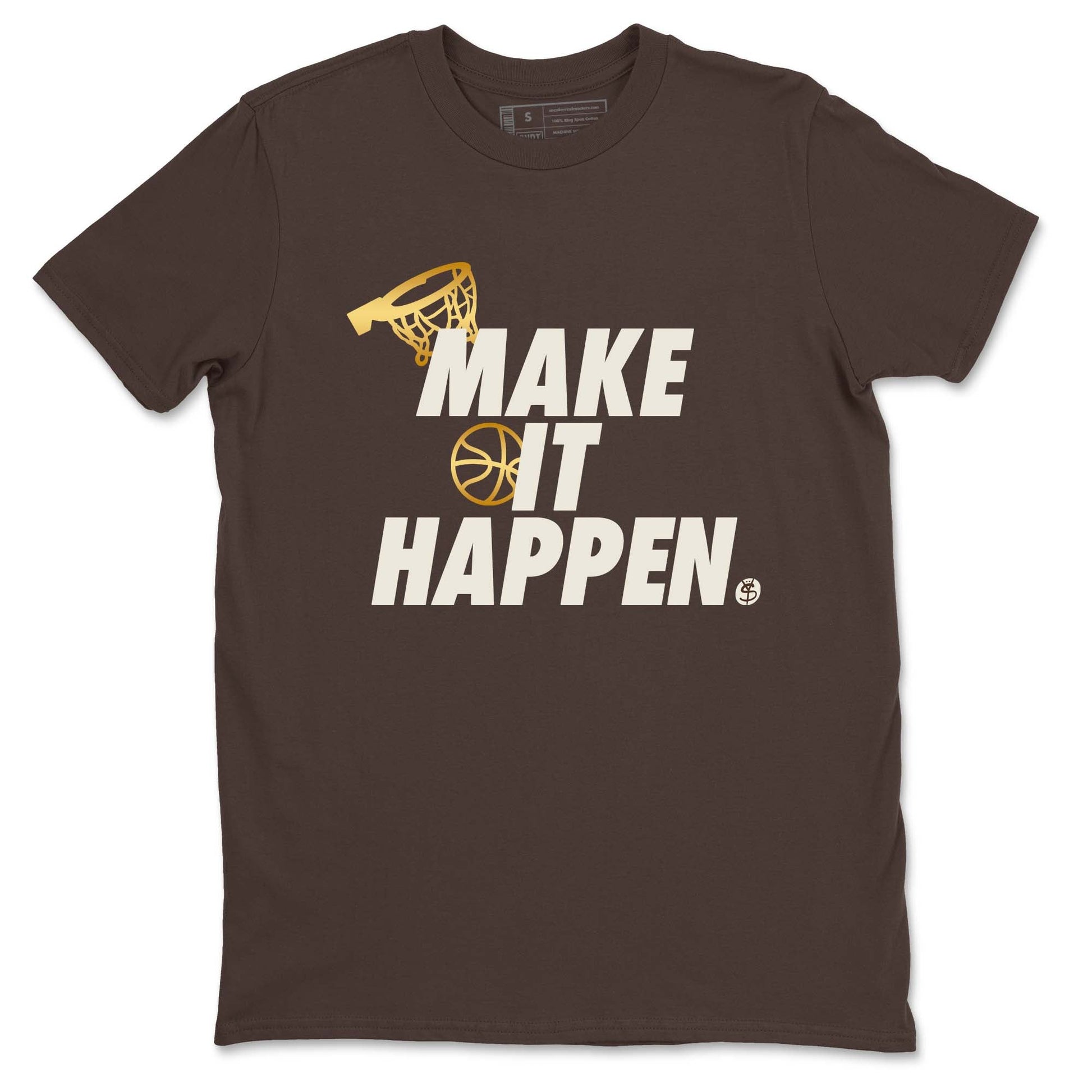 5s Golden Ticket shirts to match jordans  Make It Happen shirts to match jordans Air Jordan 5 Golden Ticket match shoes to clothes SNRT Sneaker Tees unisex cotton Dark Chocolate 2 shirts