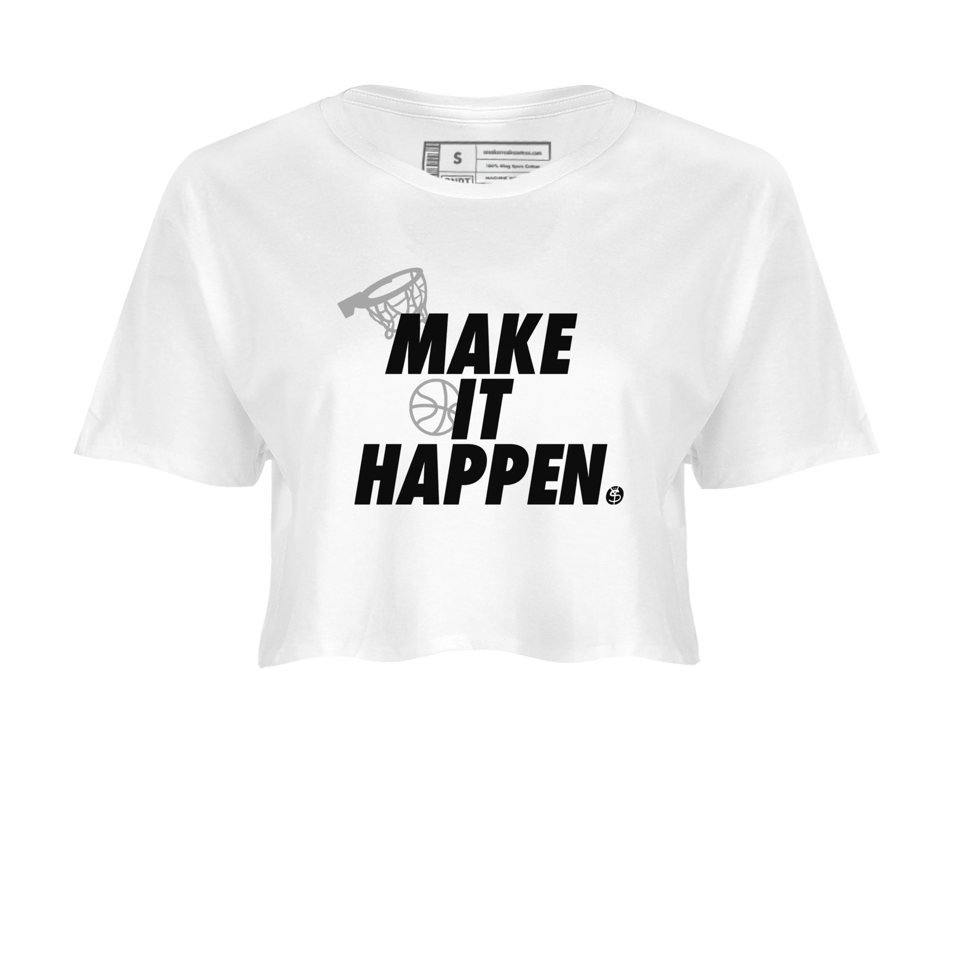 5s White Black shirts to match jordans Make It Happen sneaker match tees Air Jordan 5 Retro White Black match shoes to clothes SNRT Sneaker Tees unisex cotton White 2 crop tee