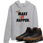 9s Olive shirts to match jordans Make It Happen sneaker match tees Air Jordan 9 Olive match shoes to clothes SNRT Sneaker Tees unisex cotton Heather Grey 1 shirts