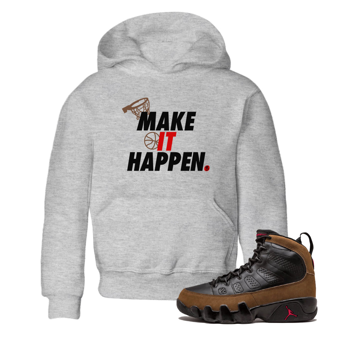 9s Olive shirts to match jordans Make It Happen sneaker match tees Air Jordan 9 Olive match shoes to clothes SNRT Sneaker Tees Youth Baby Heather Grey 1 tee